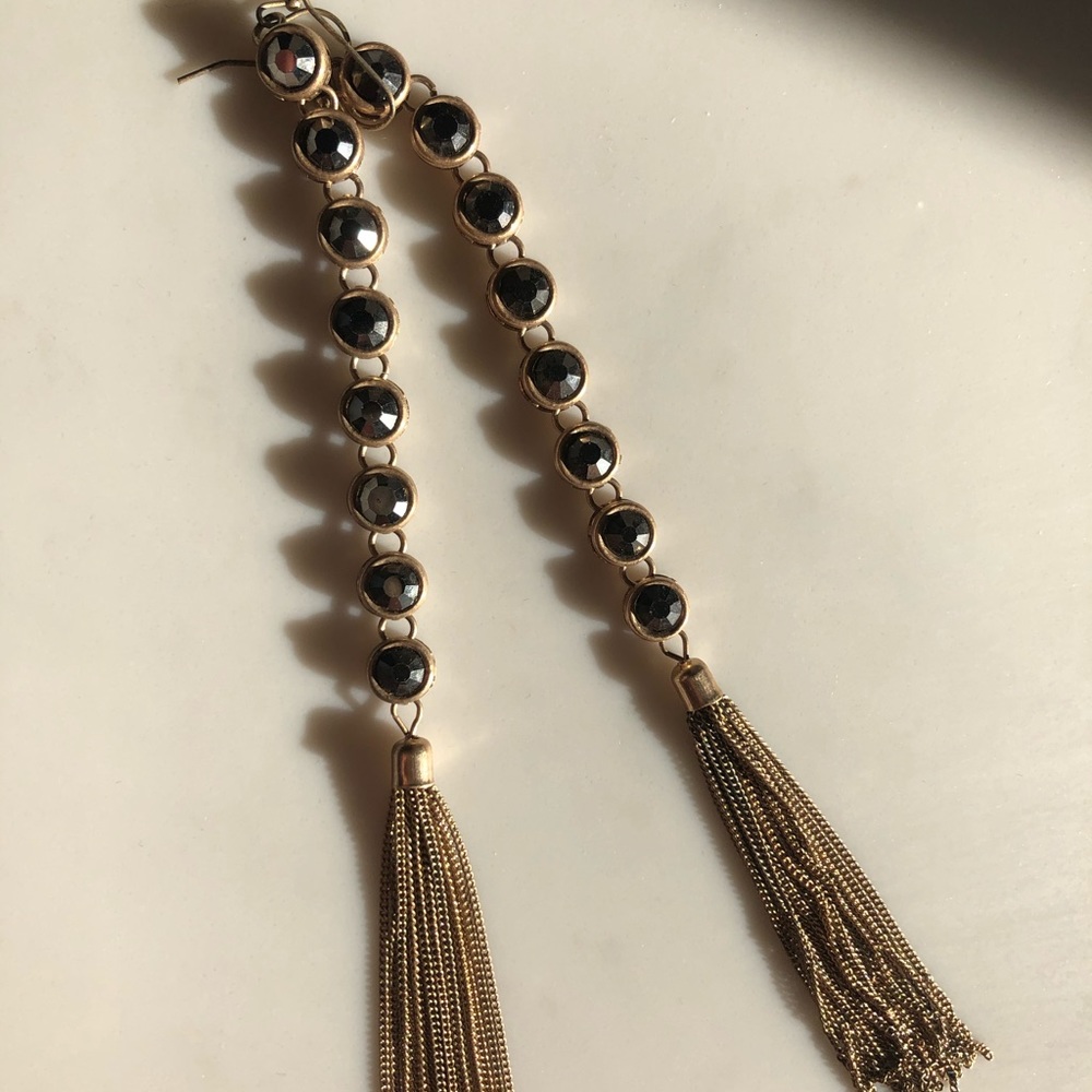 Gold tassel earrings